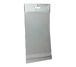 Bolsas polipropileno con solapa adhesiva y taladro para colgar  84x140 +40 mm