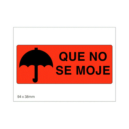 Etiquetas QUE NO SE MOJE (Paraguas)